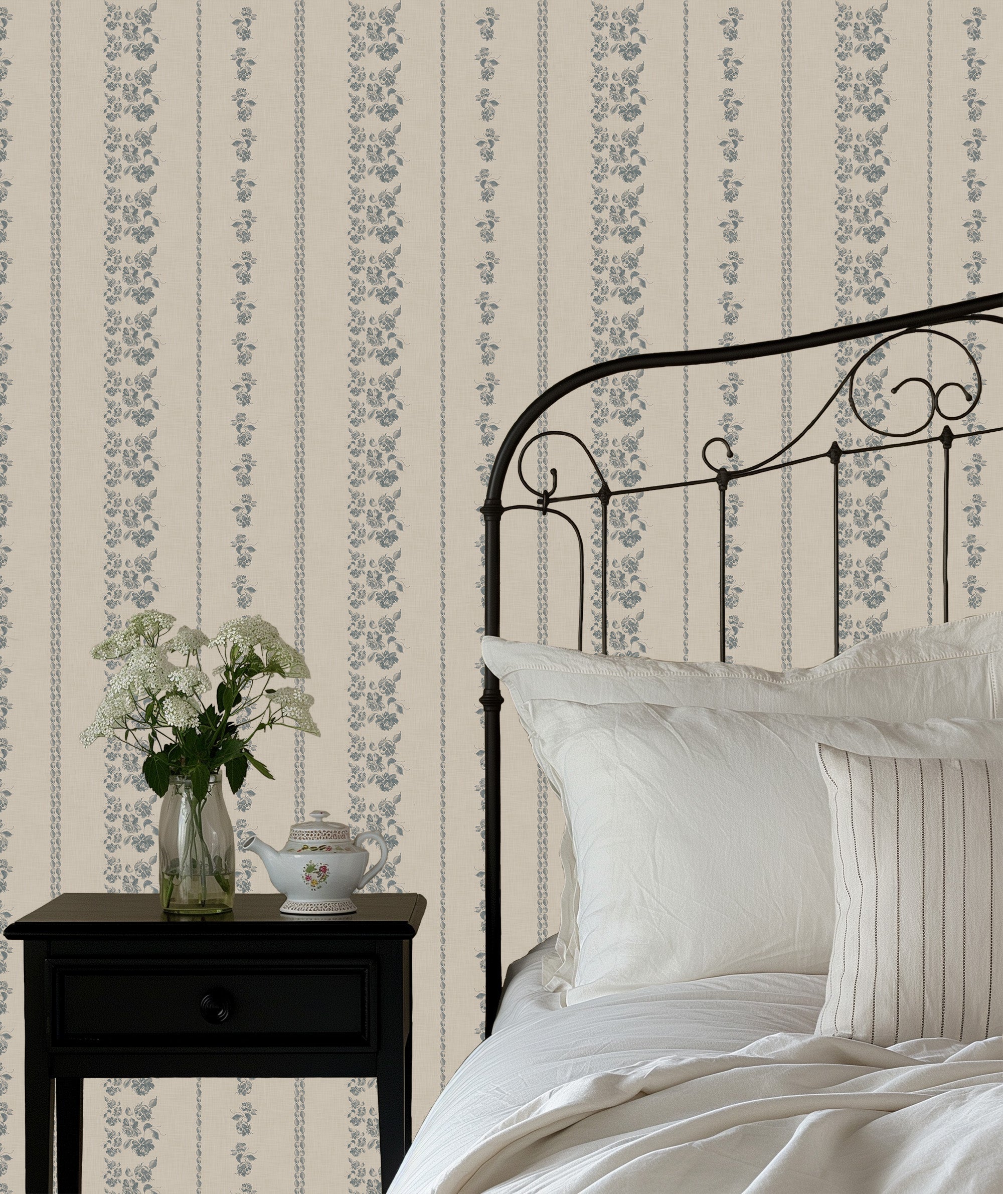 Roselle Stripe Removable Wallpaper in Brown and Cream