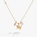 Taurus zodiac charm necklace in gold-plated stainless steel with bull emblem