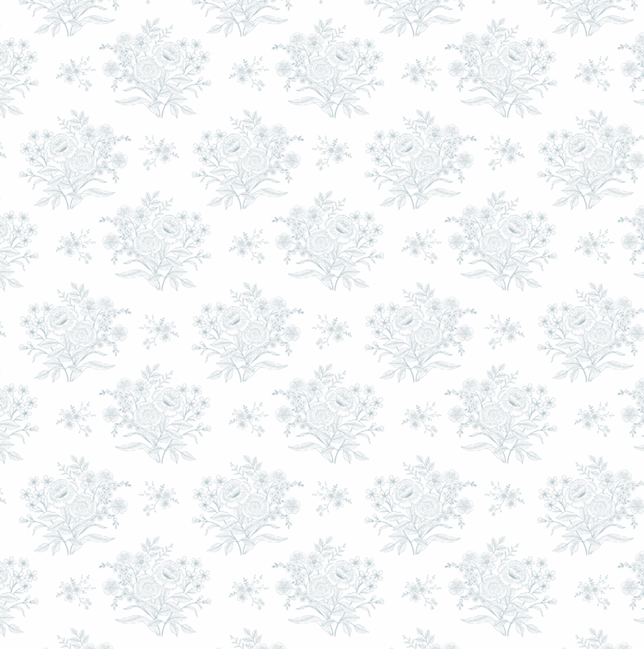 Kylia Floral Wallpaper in White Grey Taupe and Blue Classic