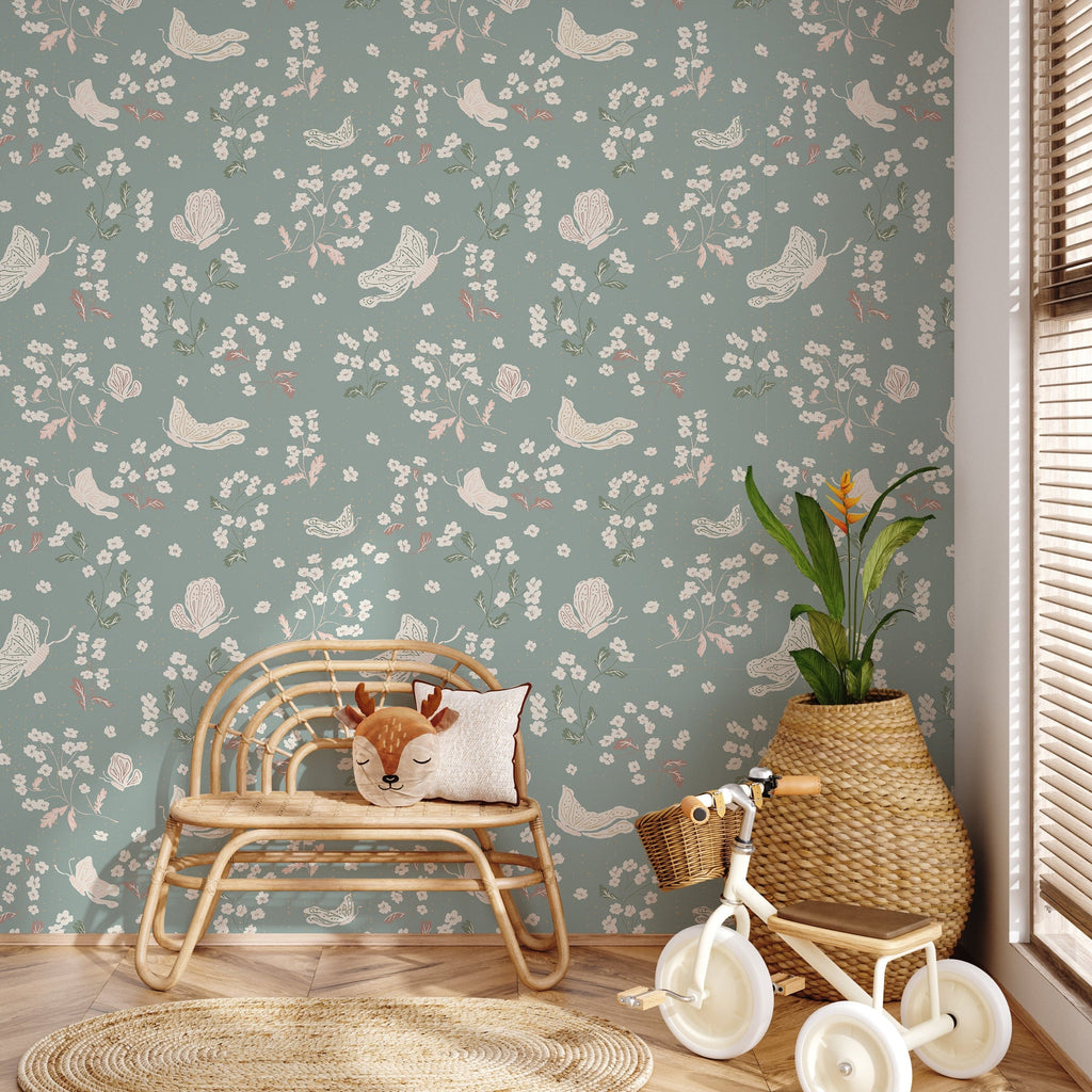 Ronnie wallpaper design by Creating to Love installed on a modern interior wall