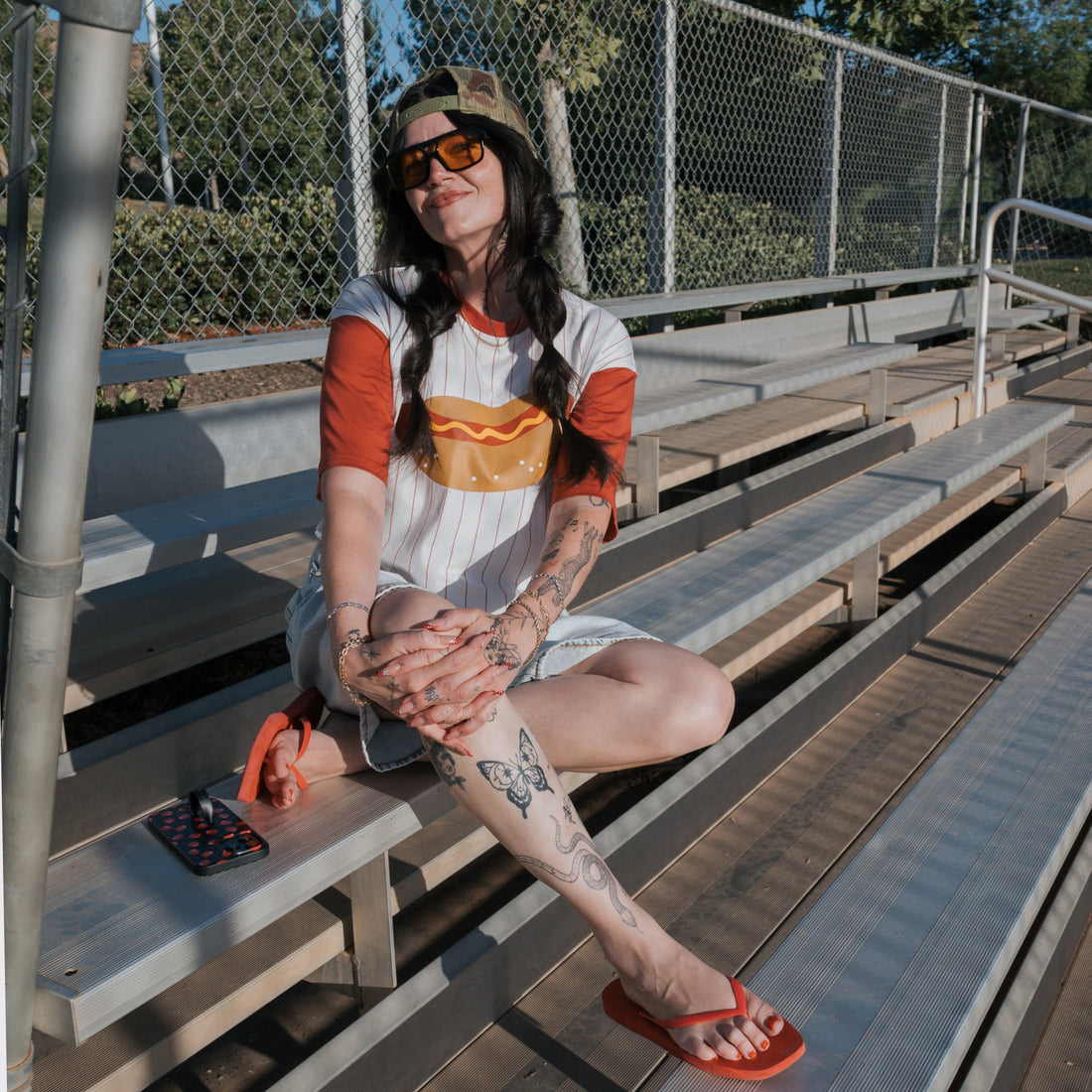 Unisex Retro Sport Hot Dog Graphic Tee in Cotton Blend