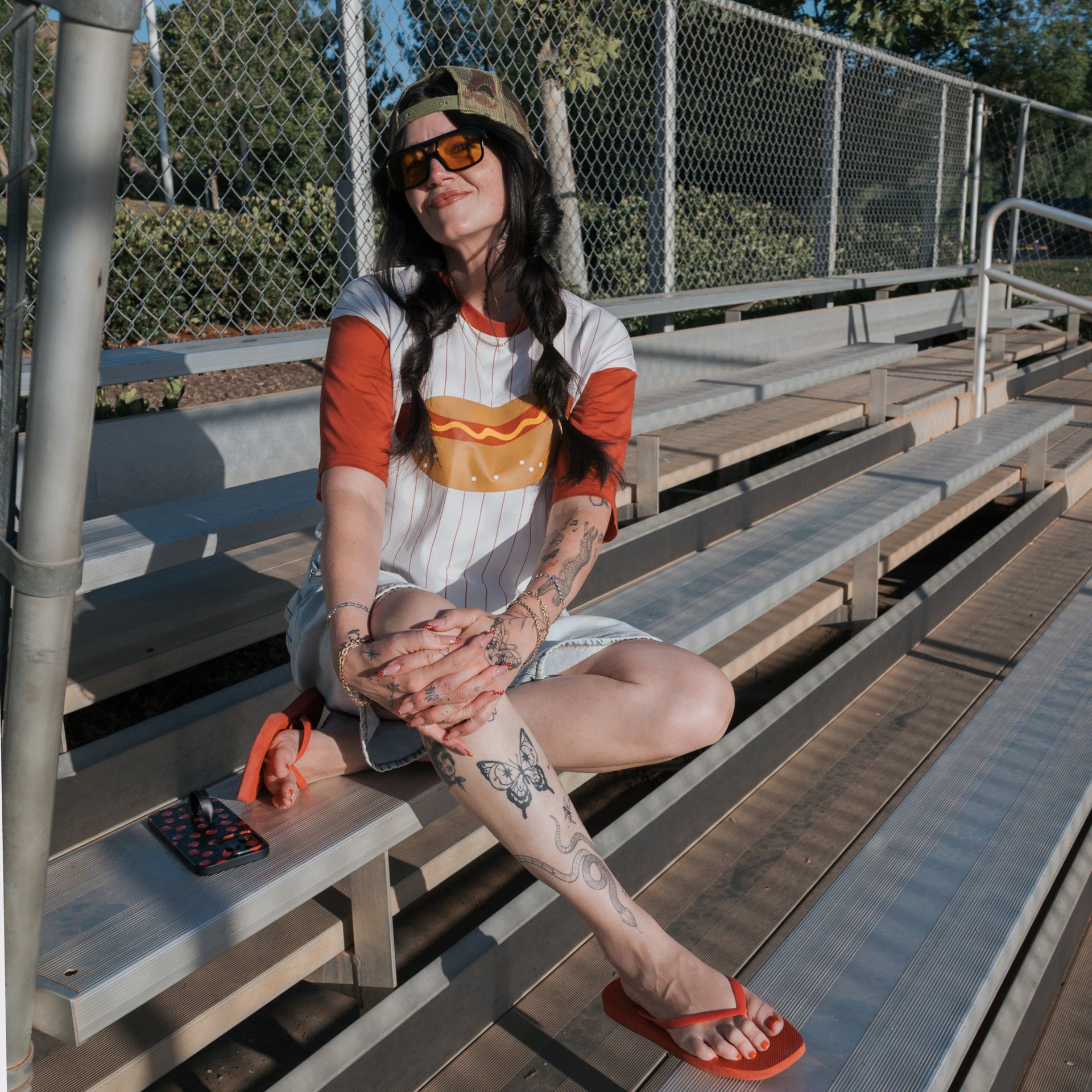 Unisex Retro Sport Hot Dog Graphic Tee in Cotton Blend