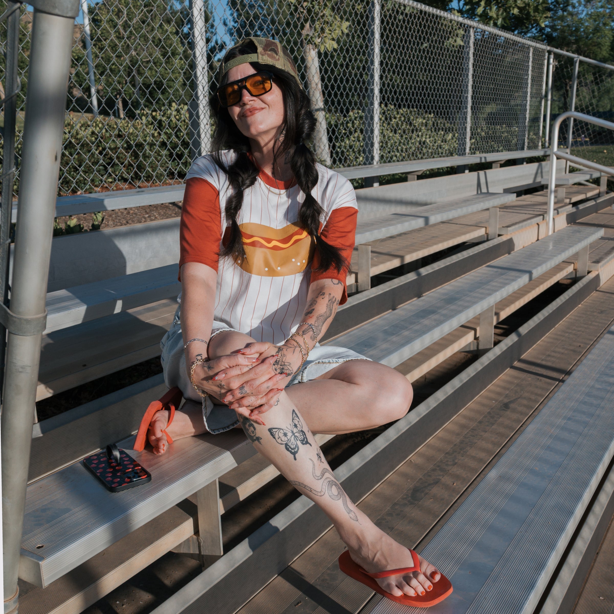 Unisex Retro Sport Hot Dog Graphic Tee in Cotton Blend