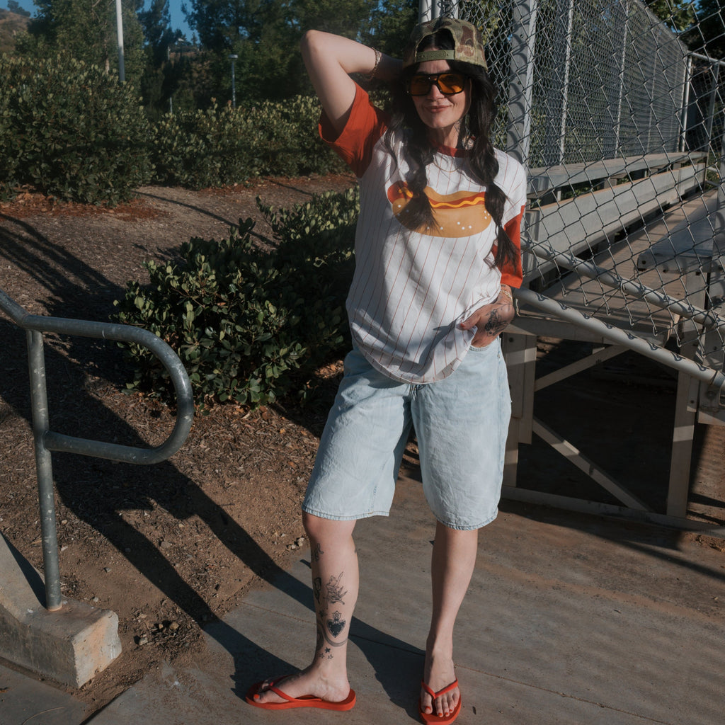 Unisex Retro Sport Hot Dog Graphic Tee in Cotton Blend
