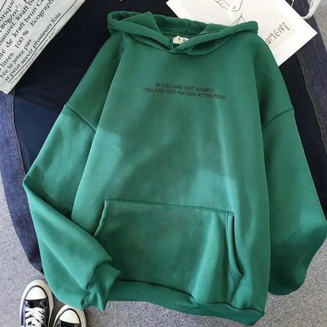Girls Oversized Slogan Graphic Hoodie Streetwear Sweatshirt