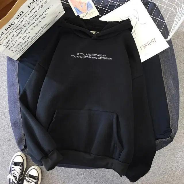 Girls Oversized Slogan Graphic Hoodie Streetwear Sweatshirt