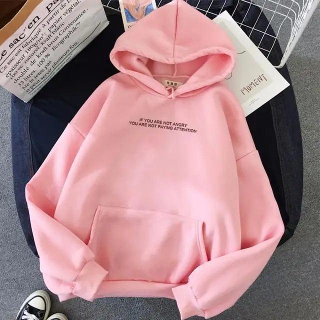 Girls Oversized Slogan Graphic Hoodie Streetwear Sweatshirt