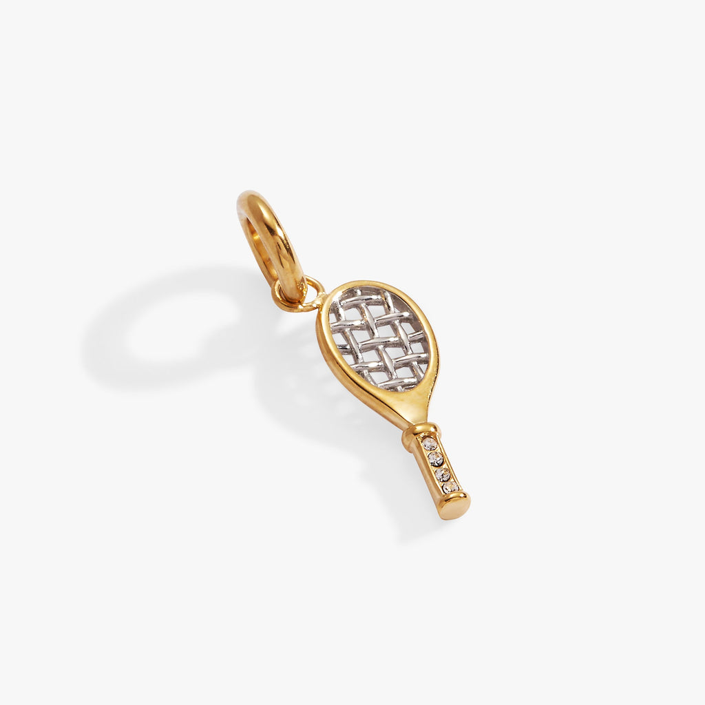 Tennis Racket Interchangeable Charm in Bicolor Gold and Silver