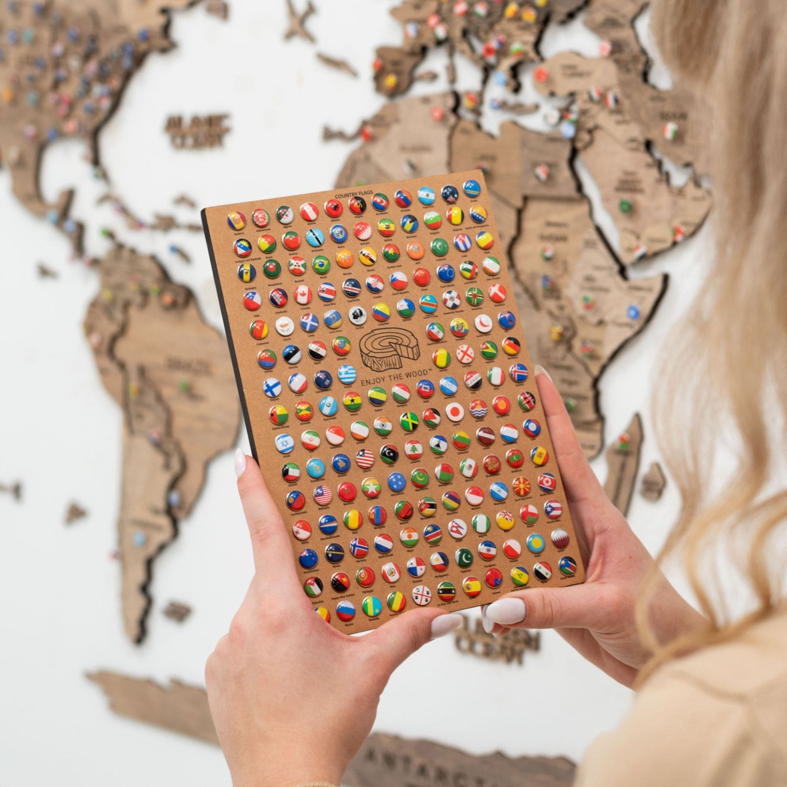 Decorative Multi-colored Flags Push Pins for Travel Maps
