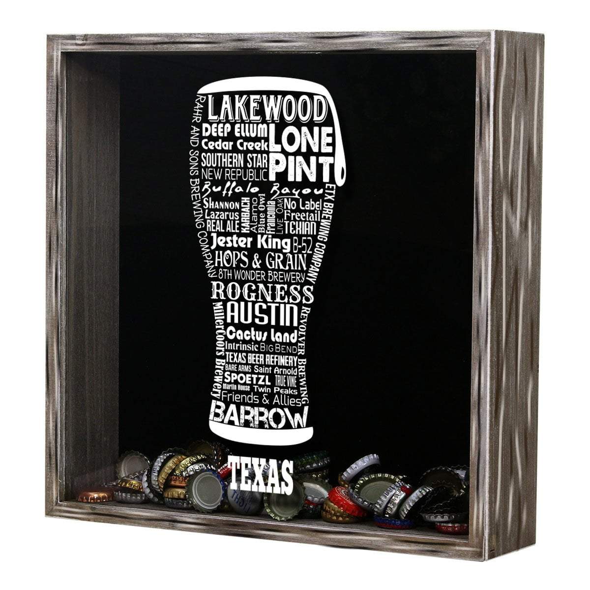Texas Beer Typography Shadow Box