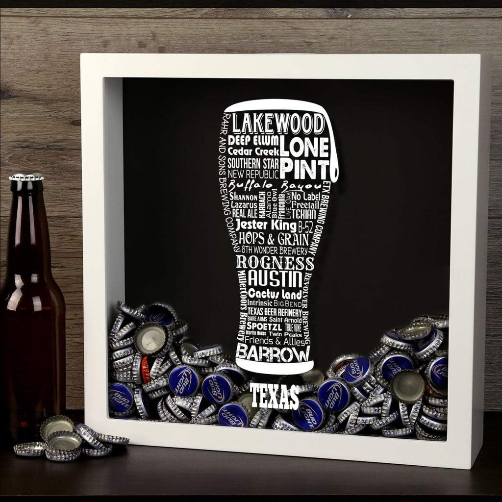 Texas Beer Typography Shadow Box