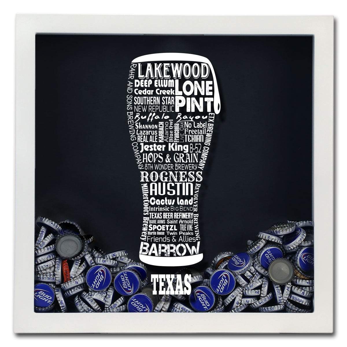 Texas Beer Typography Shadow Box