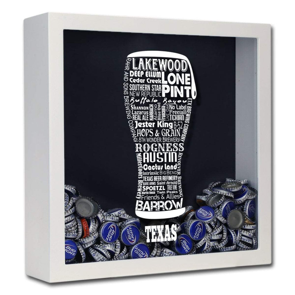 Texas Beer Typography Shadow Box