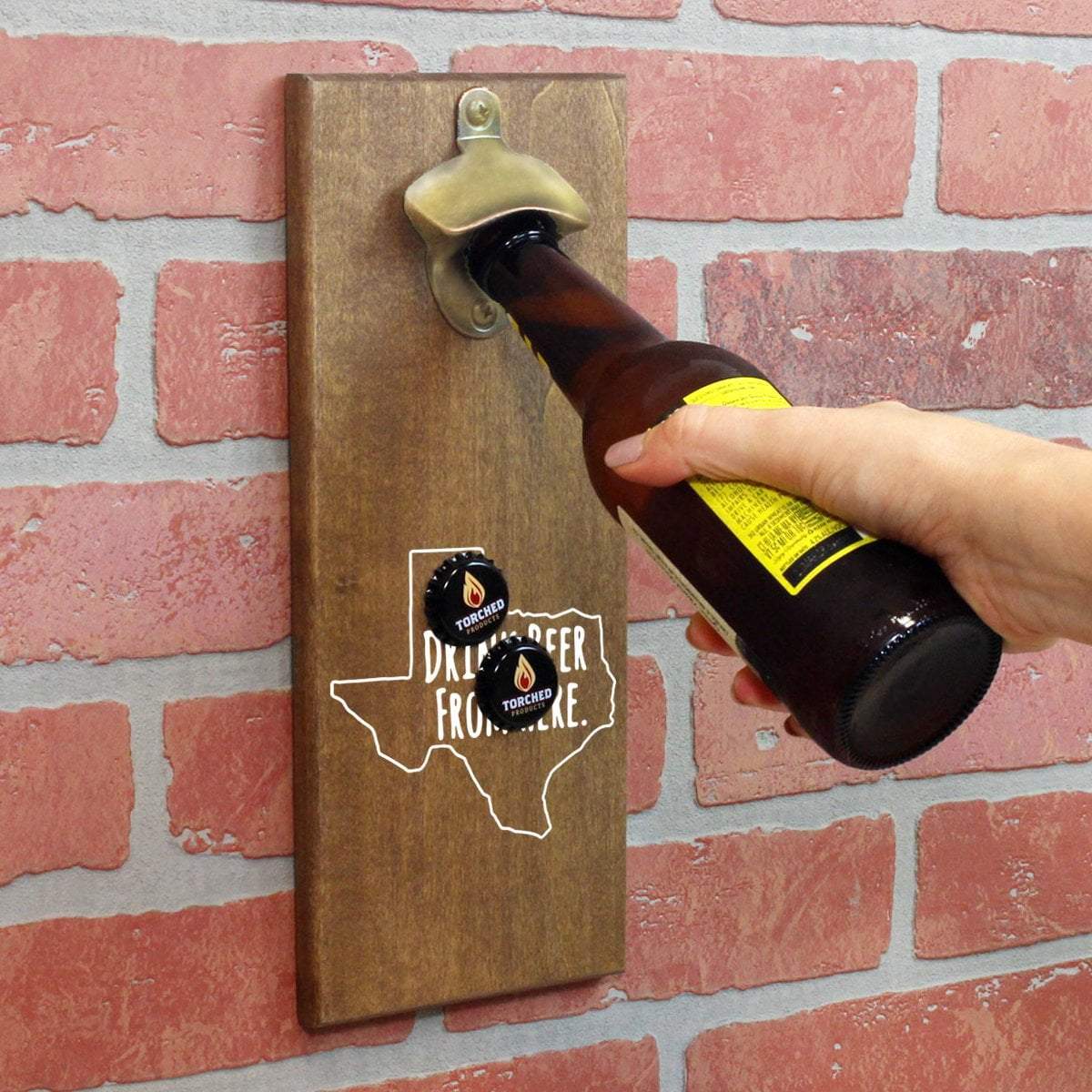 Texas Drink Beer From Here Cap Catching Magnetic Bottle Opener