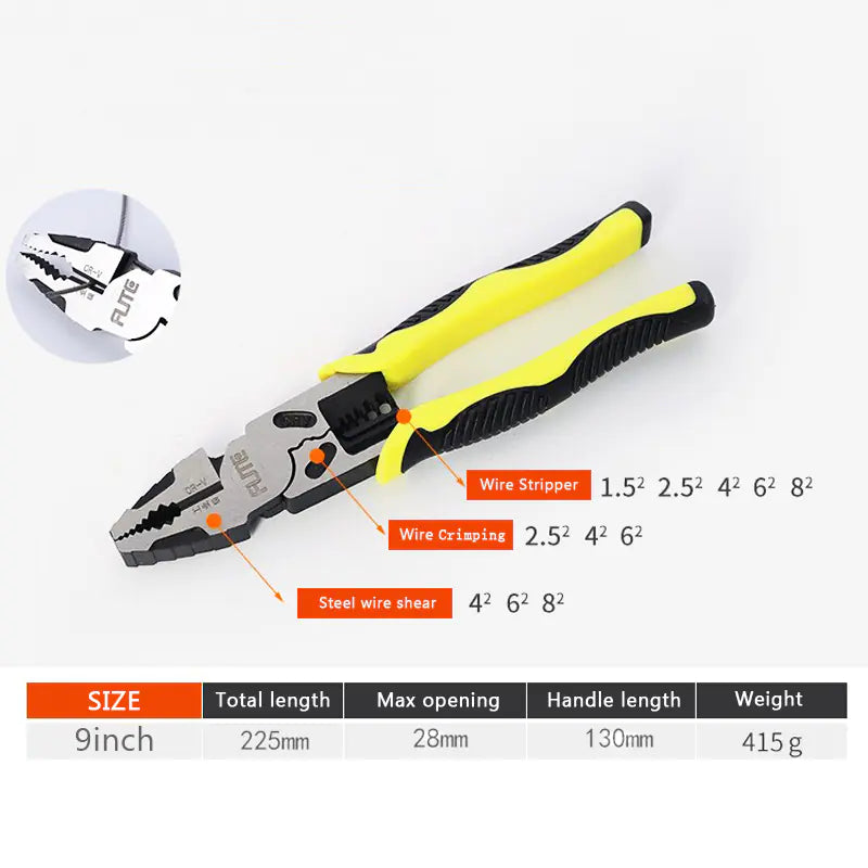 9-Inch Multi-Functional Wire Stripper Pliers Tool
