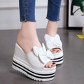 Women's Platform Wedge Sandals with Playful Rabbit Ear Bow Design - Image 21
