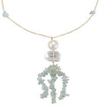 39 Inch Tassel Necklace with Freshwater Pearl and Natural Stone - Image 3
