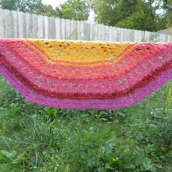 That Sunset Was Bananas! Ombre Lace Shawl Knitting Pattern