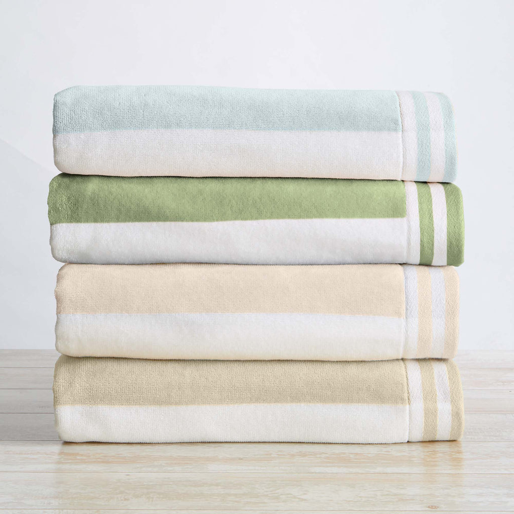 Striped Cabana Beach Towel 100% Cotton Ultra-Soft Pool Towel