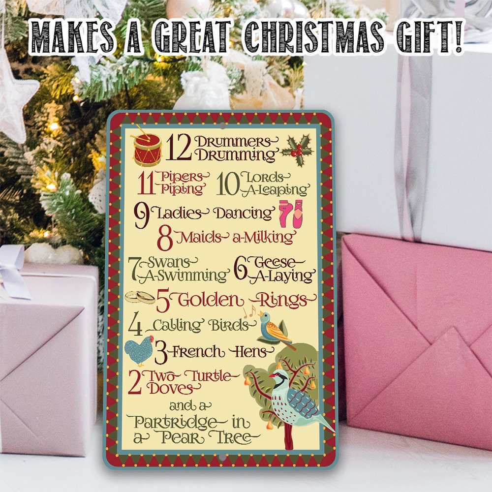 The 12 Days of Christmas - Metal Sign
