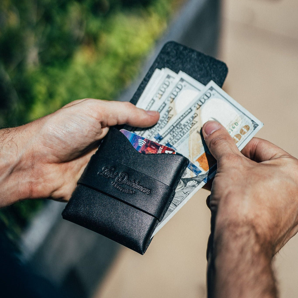 The Big Finn 2 Slim Leather Wallet with Side-Access Pocket - Black