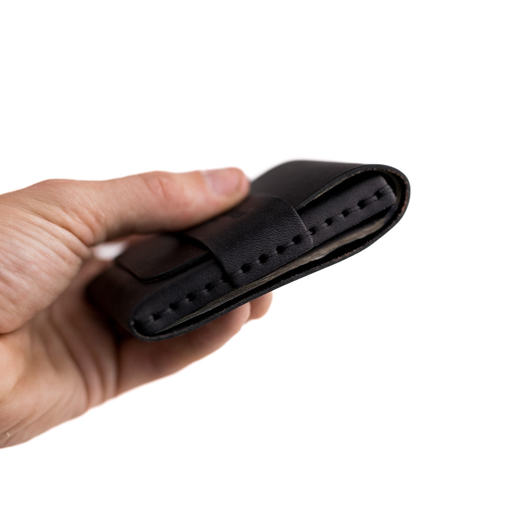 The Big Finn 2 Slim Leather Wallet with Side-Access Pocket - Black