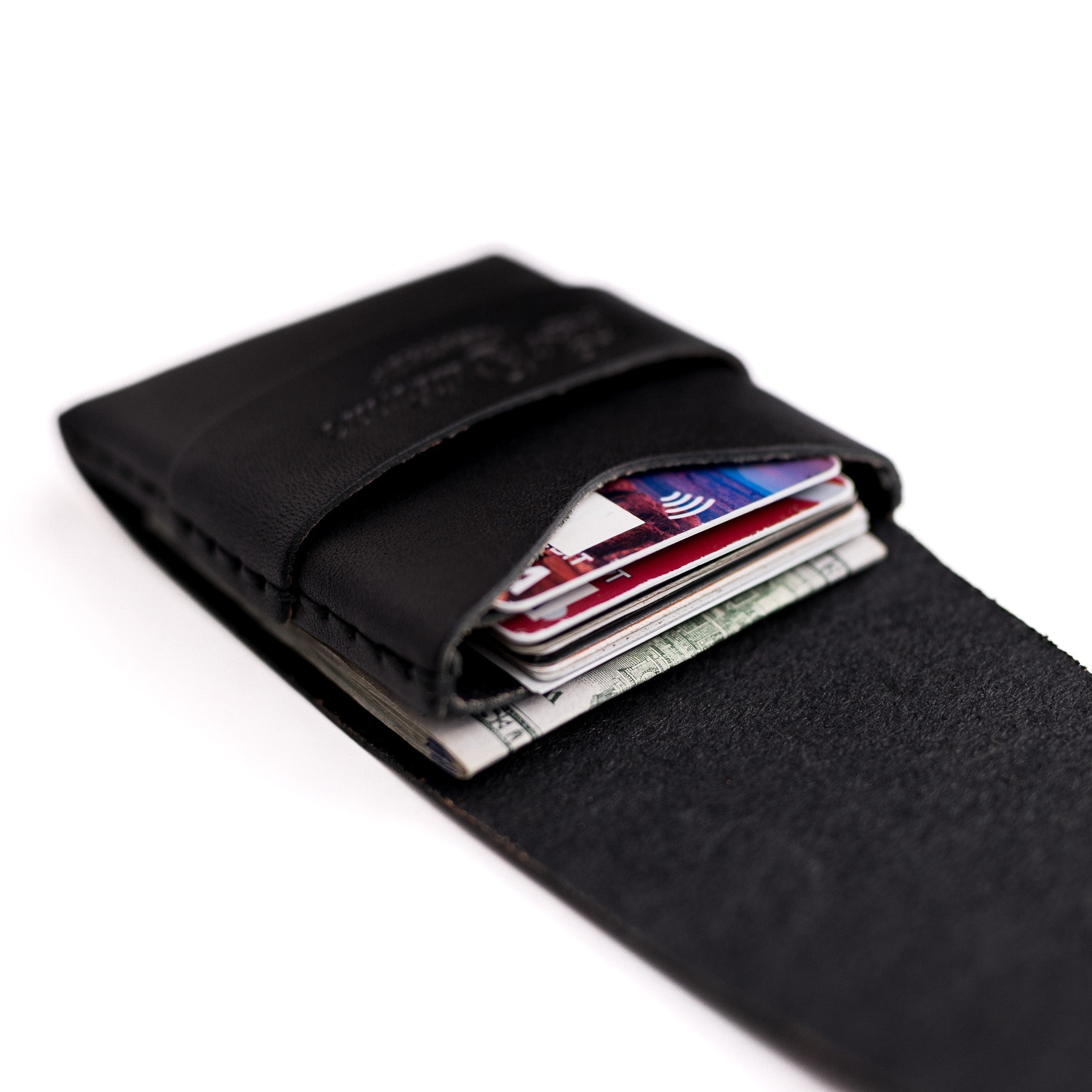 The Big Finn 2 Slim Leather Wallet with Side-Access Pocket - Black