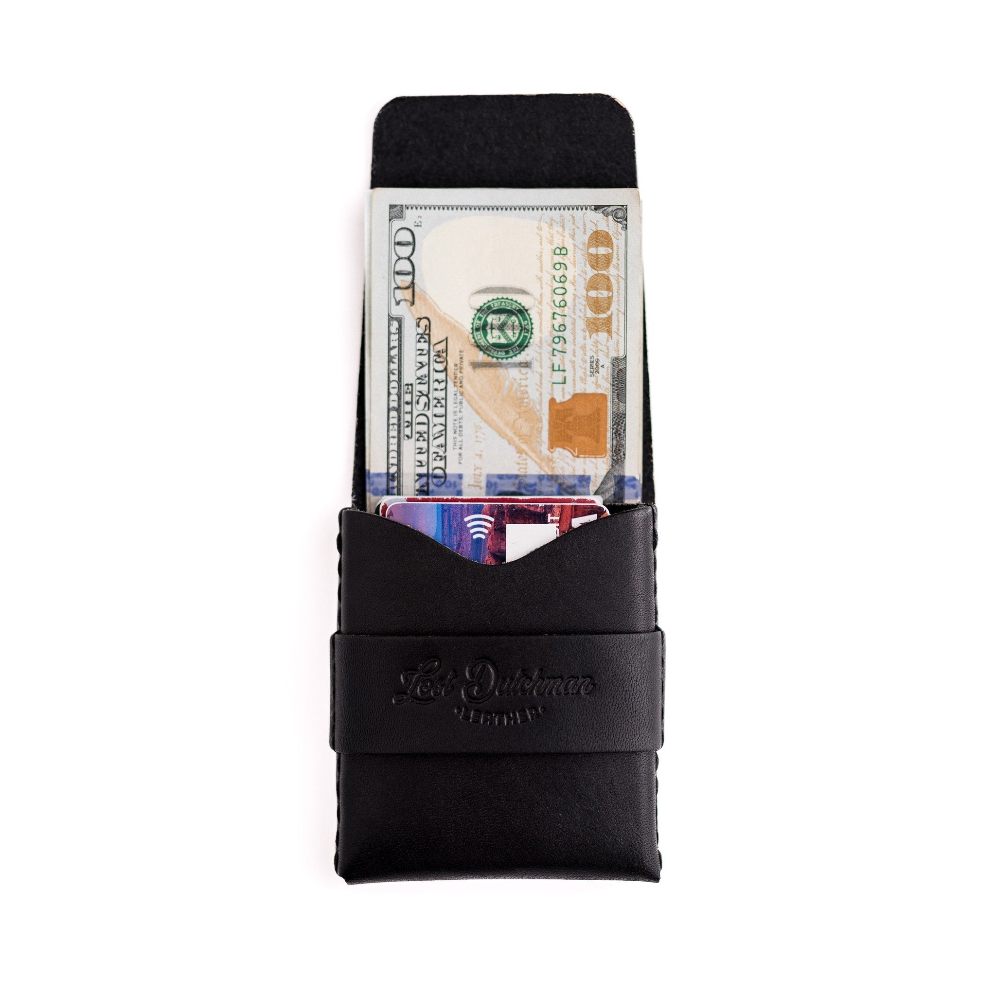 The Big Finn 2 Slim Leather Wallet with Side-Access Pocket - Black