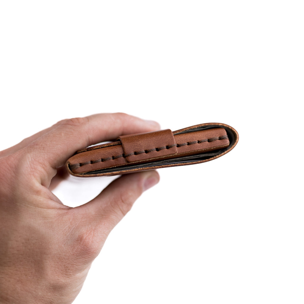 The Big Finn 2 Slim Leather Wallet with Side-Access Pocket - Brown