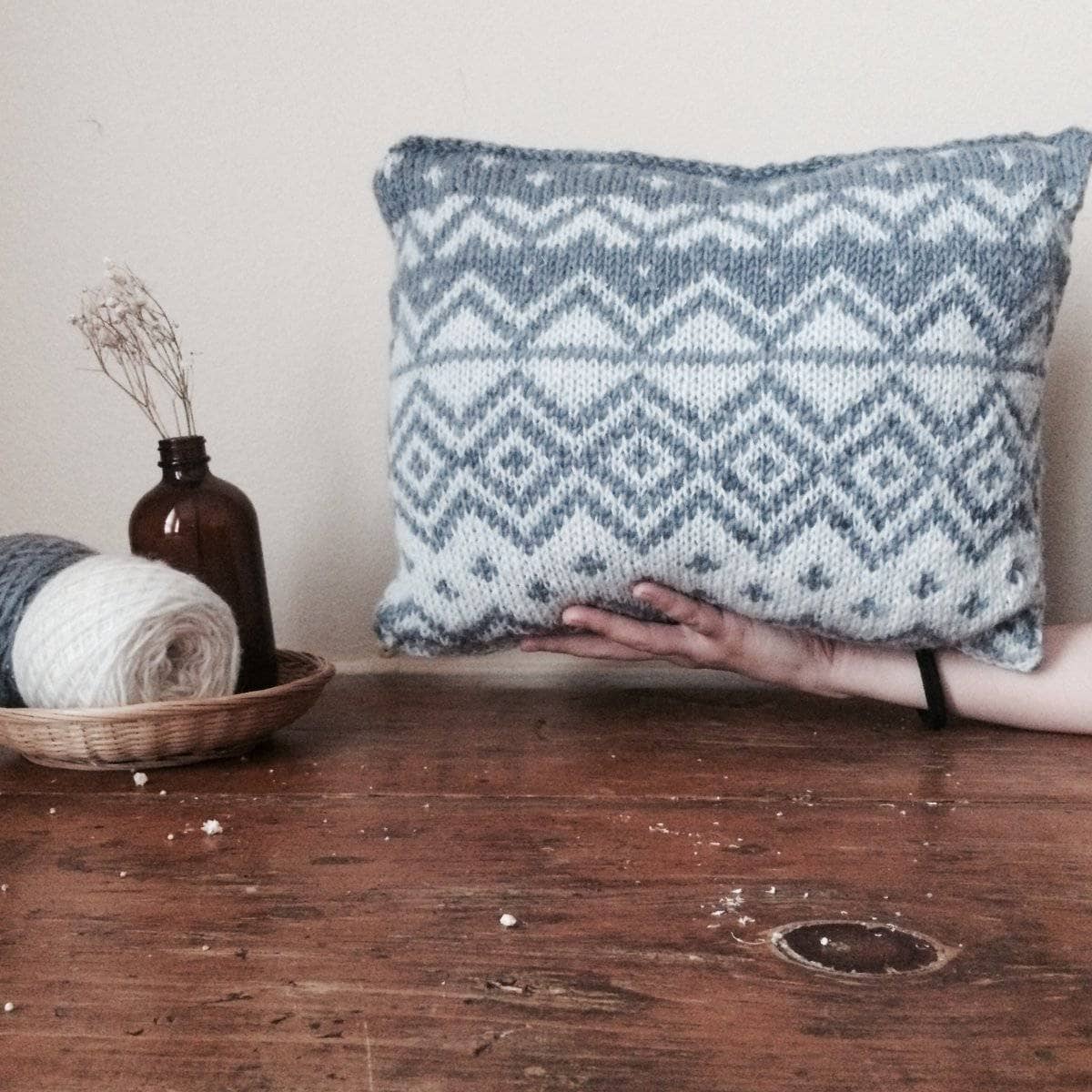 The Bjerge Knit Pillow Pattern - Scandi-Boho Geometric Decor