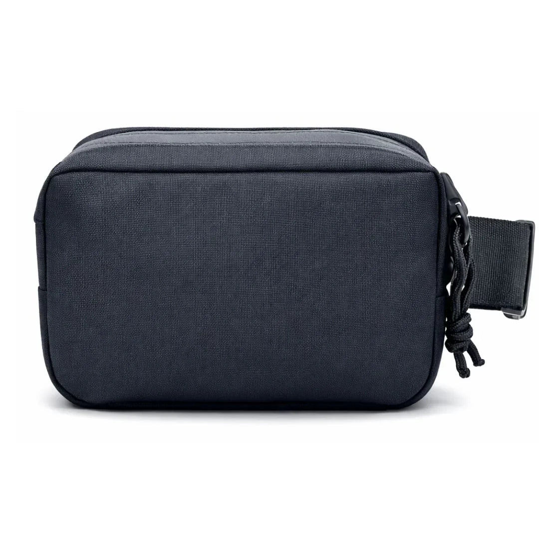 Rugged black EDC fanny pack made of 1000D nylon, suitable for cross-body carry and tactical use.