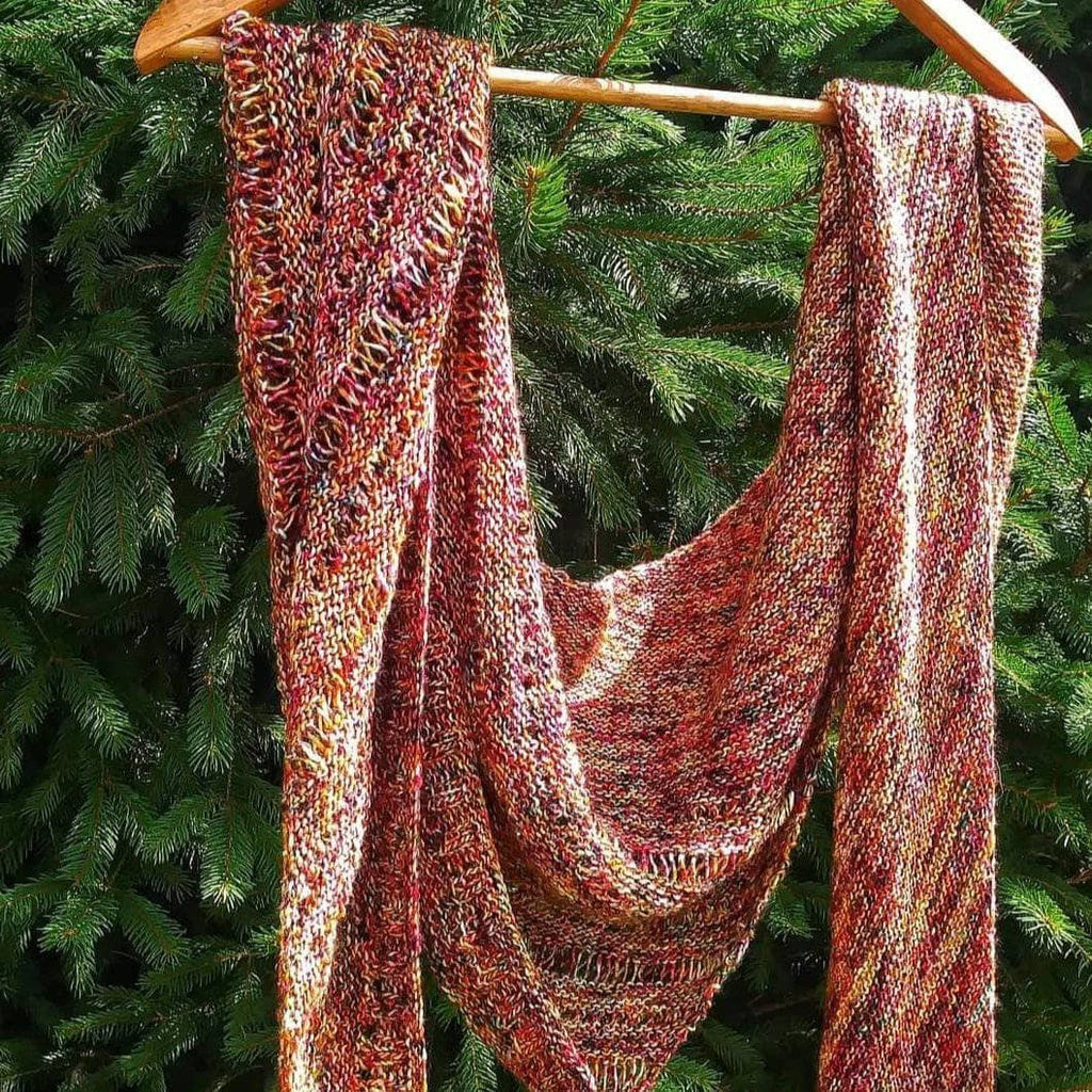 Carnival Asymmetrical Shawl Knitting Kit with Speckled Yarn