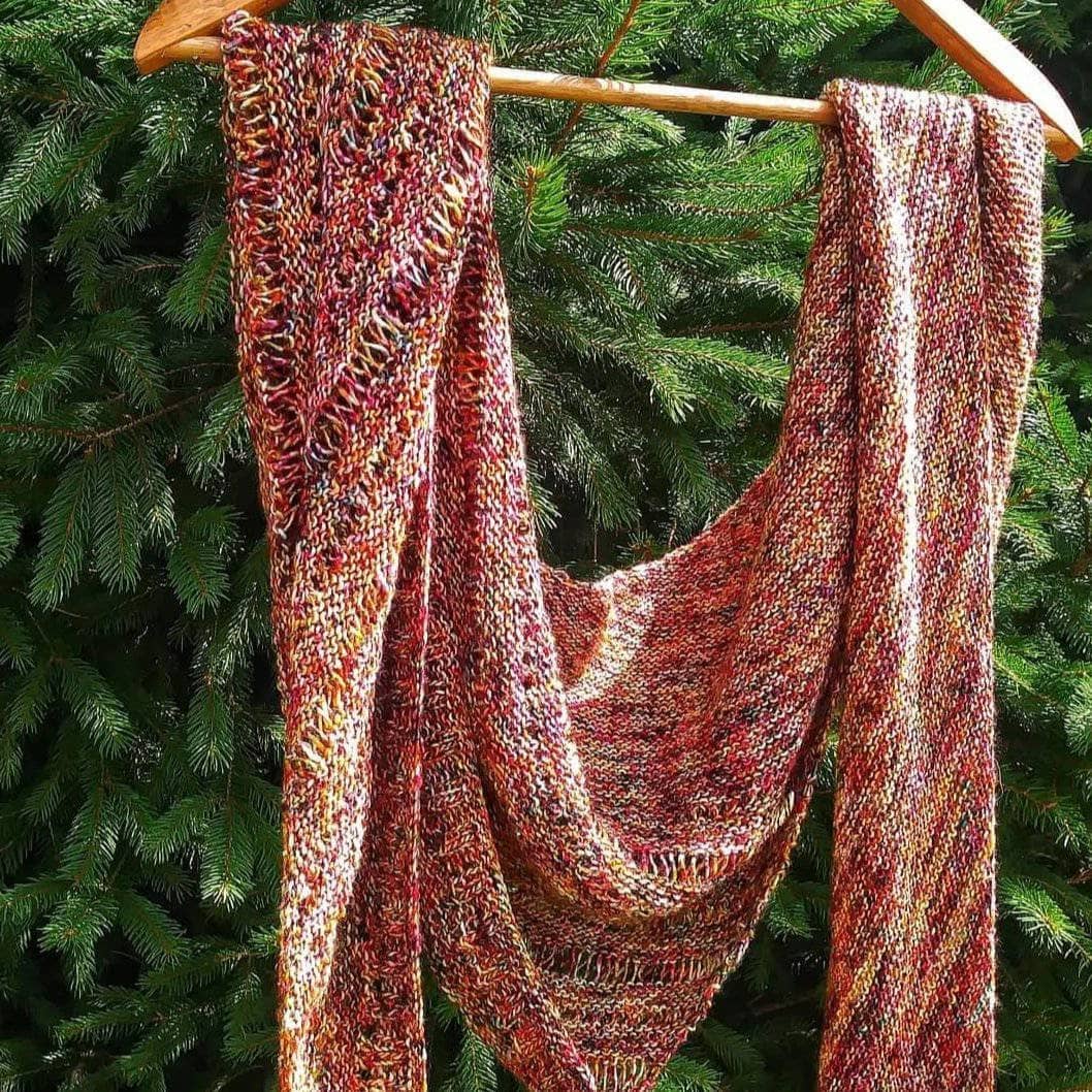 Carnival Asymmetrical Shawl Knitting Kit with Speckled Yarn