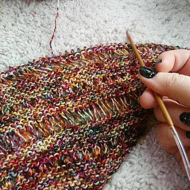 Carnival Asymmetrical Shawl Knitting Kit with Speckled Yarn