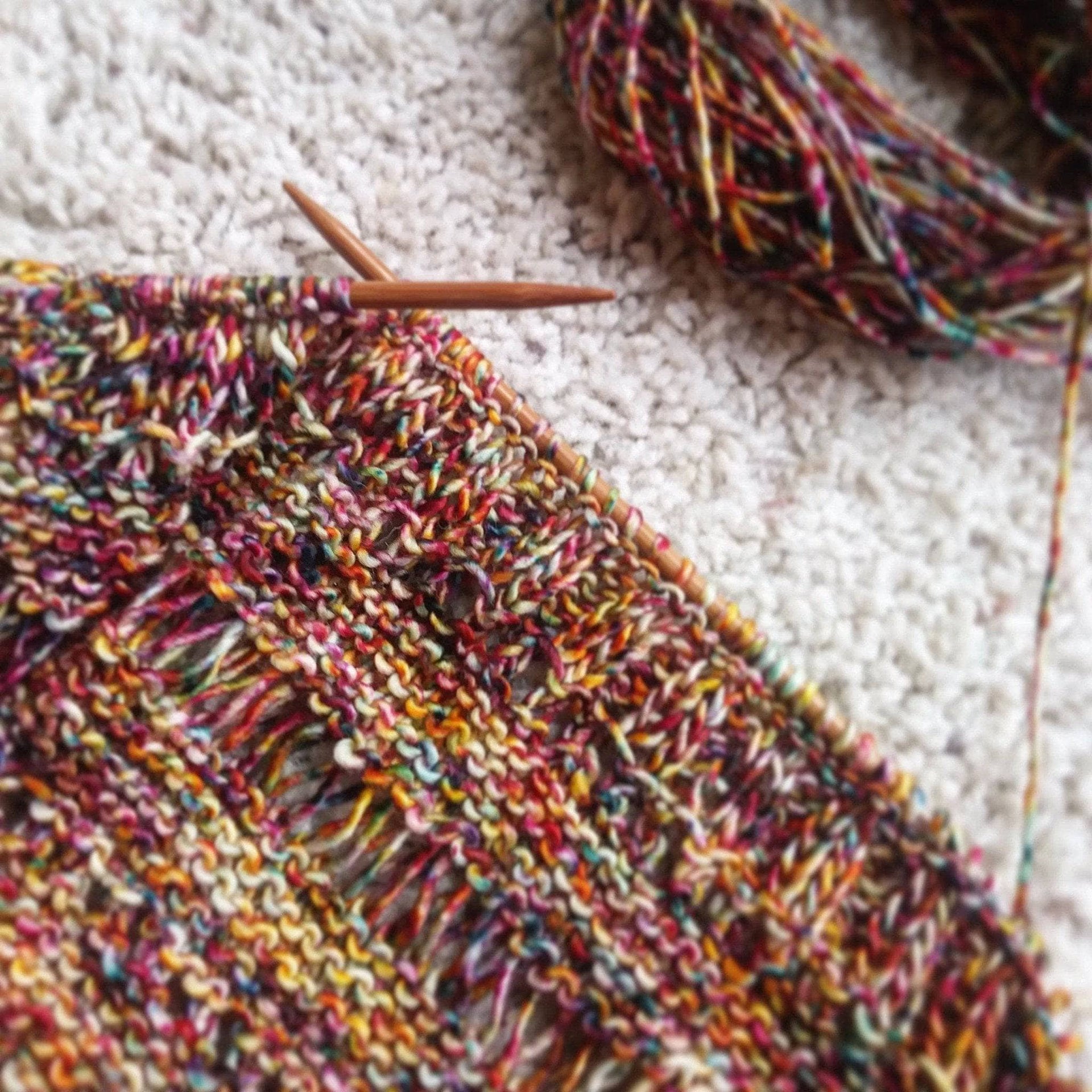 Carnival Asymmetrical Shawl Knitting Kit with Speckled Yarn