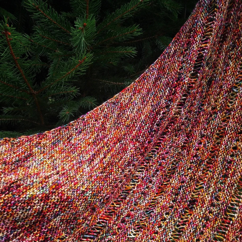 Carnival Asymmetrical Shawl Knitting Kit with Speckled Yarn