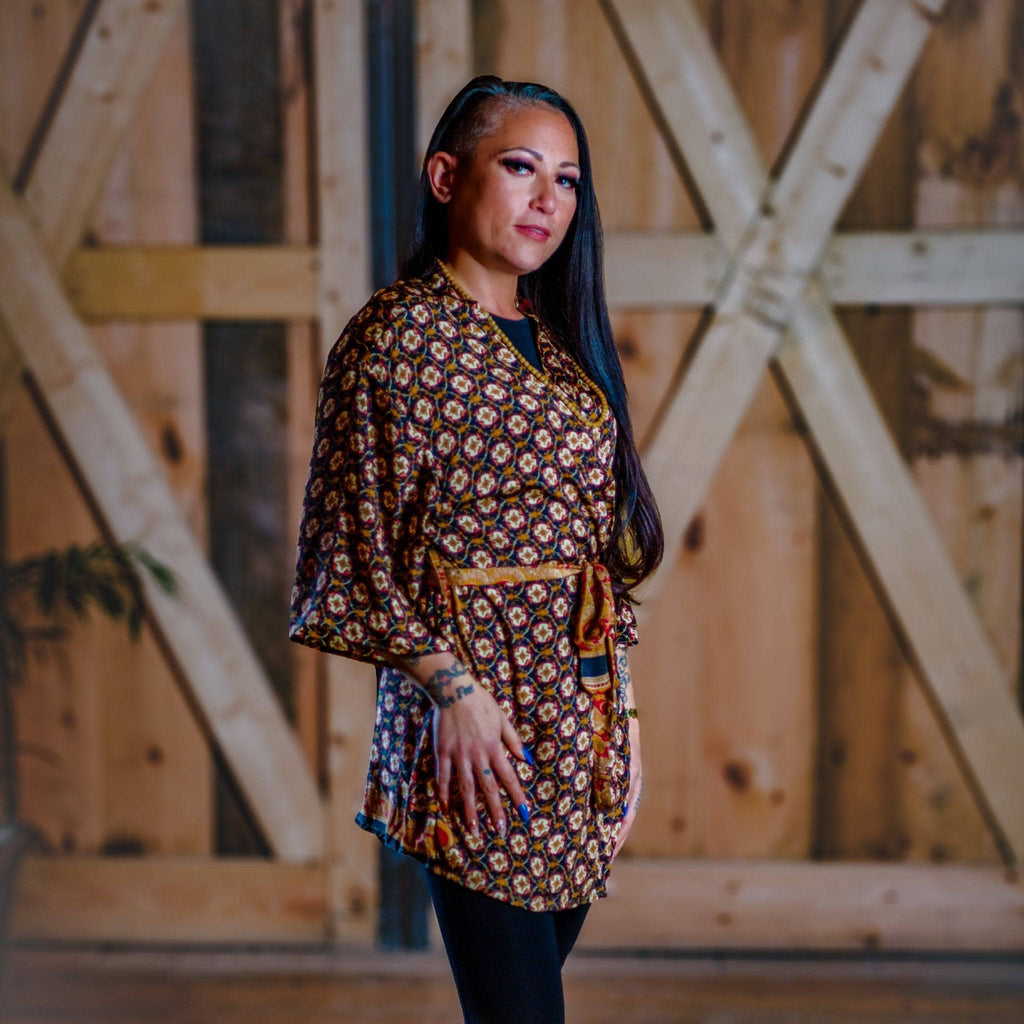 The Charlotte Short Sari Robe: Artisan Loungewear for Relaxation