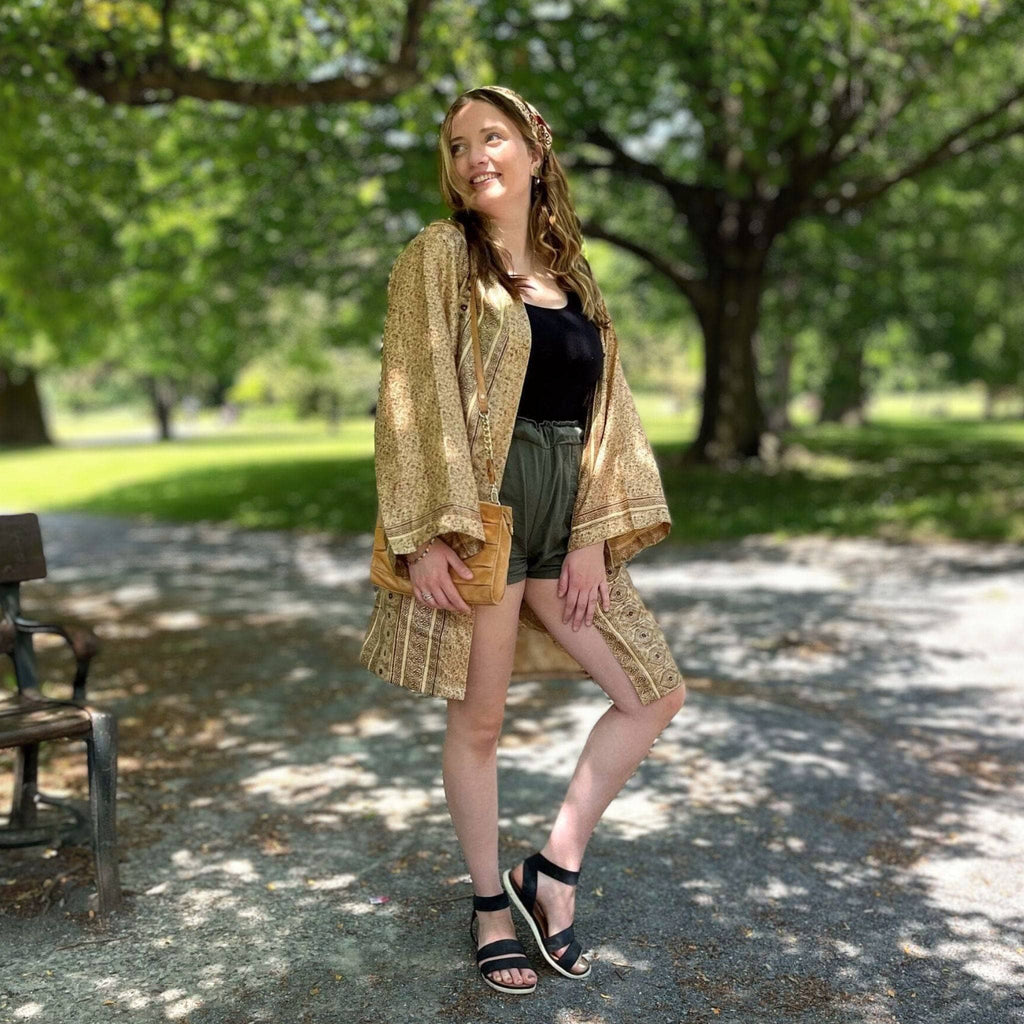 The Charlotte Short Sari Robe: Artisan Loungewear for Relaxation