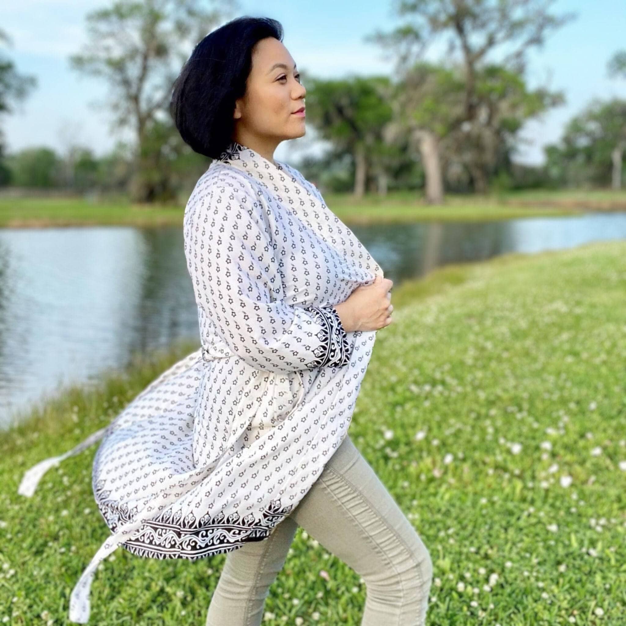 The Charlotte Short Sari Robe: Artisan Loungewear for Relaxation