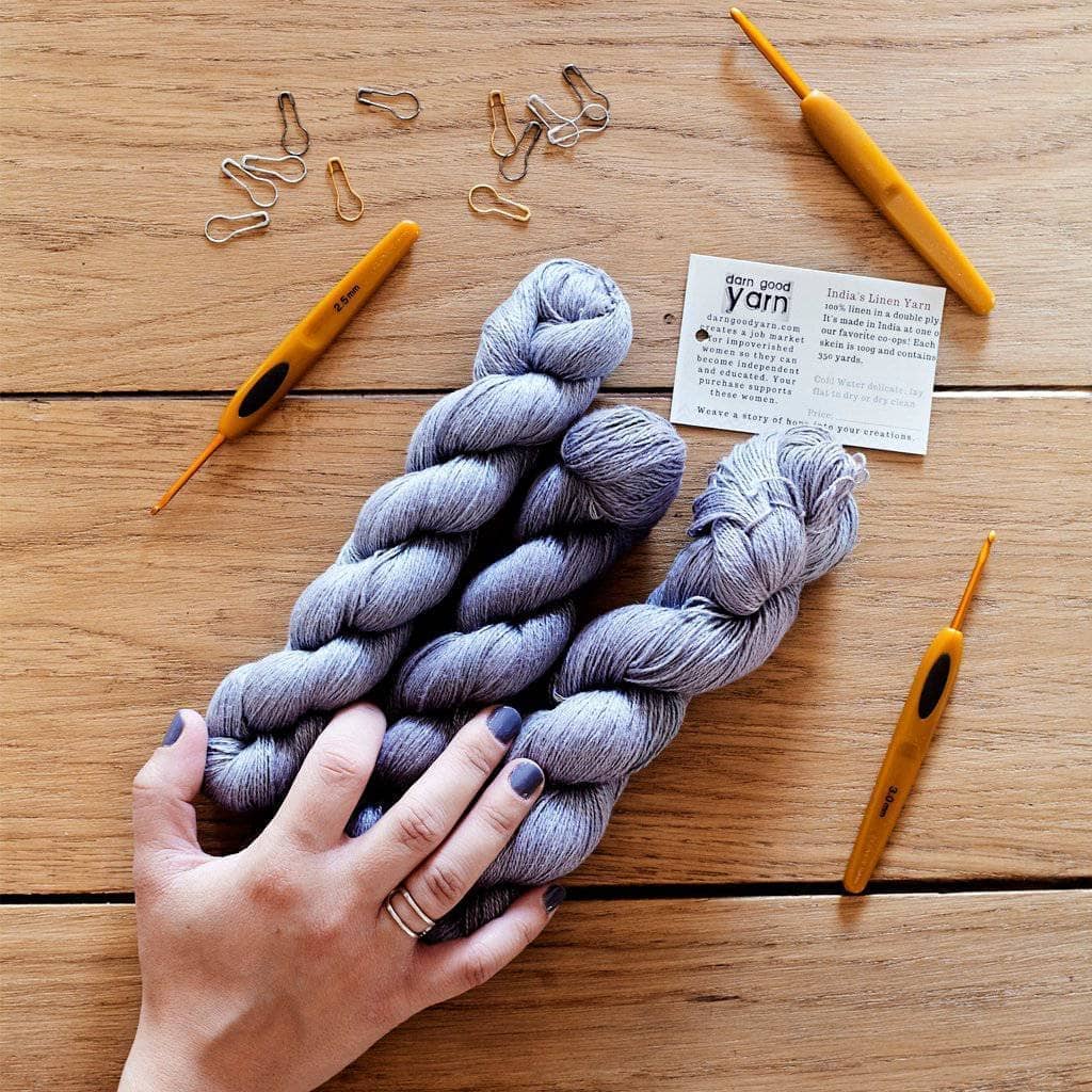 The Crossed Stitched Linen Top: Women’s Crochet Kit