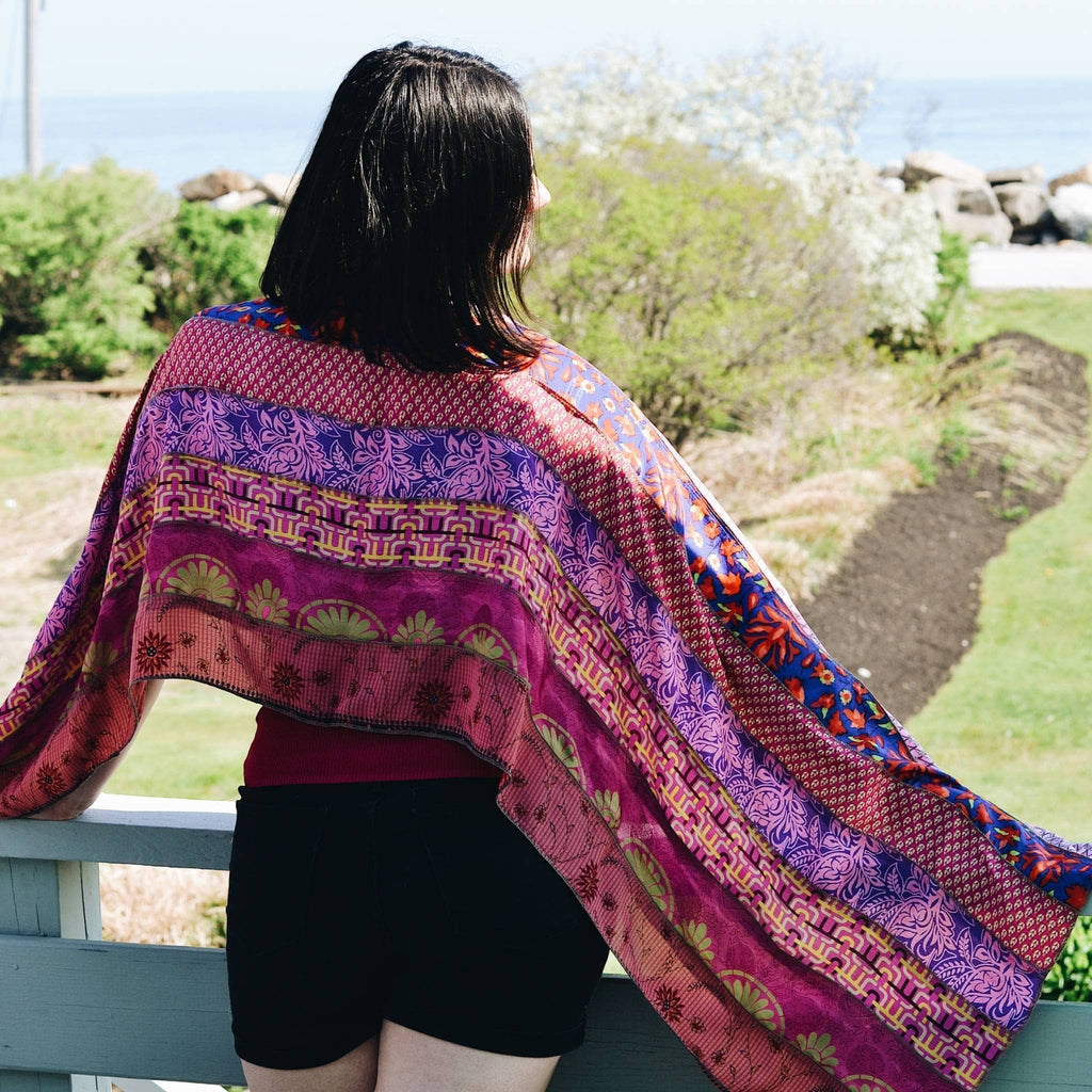 The Medley Reclaimed Sari Silk Scarf in Multi-Color