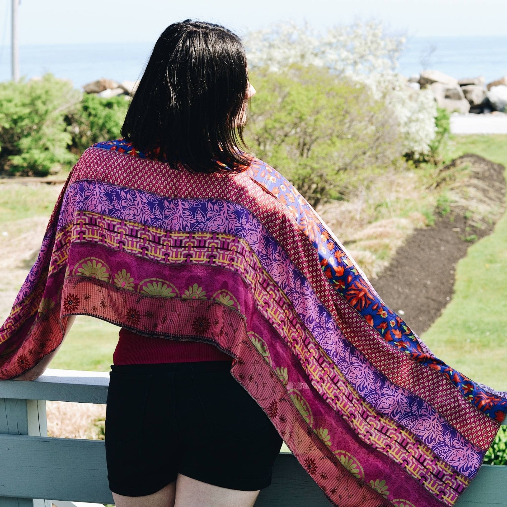 The Medley Reclaimed Sari Silk Scarf in Multi-Color