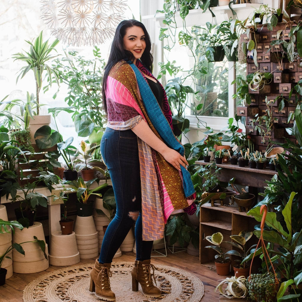 The Medley Reclaimed Sari Silk Scarf in Multi-Color