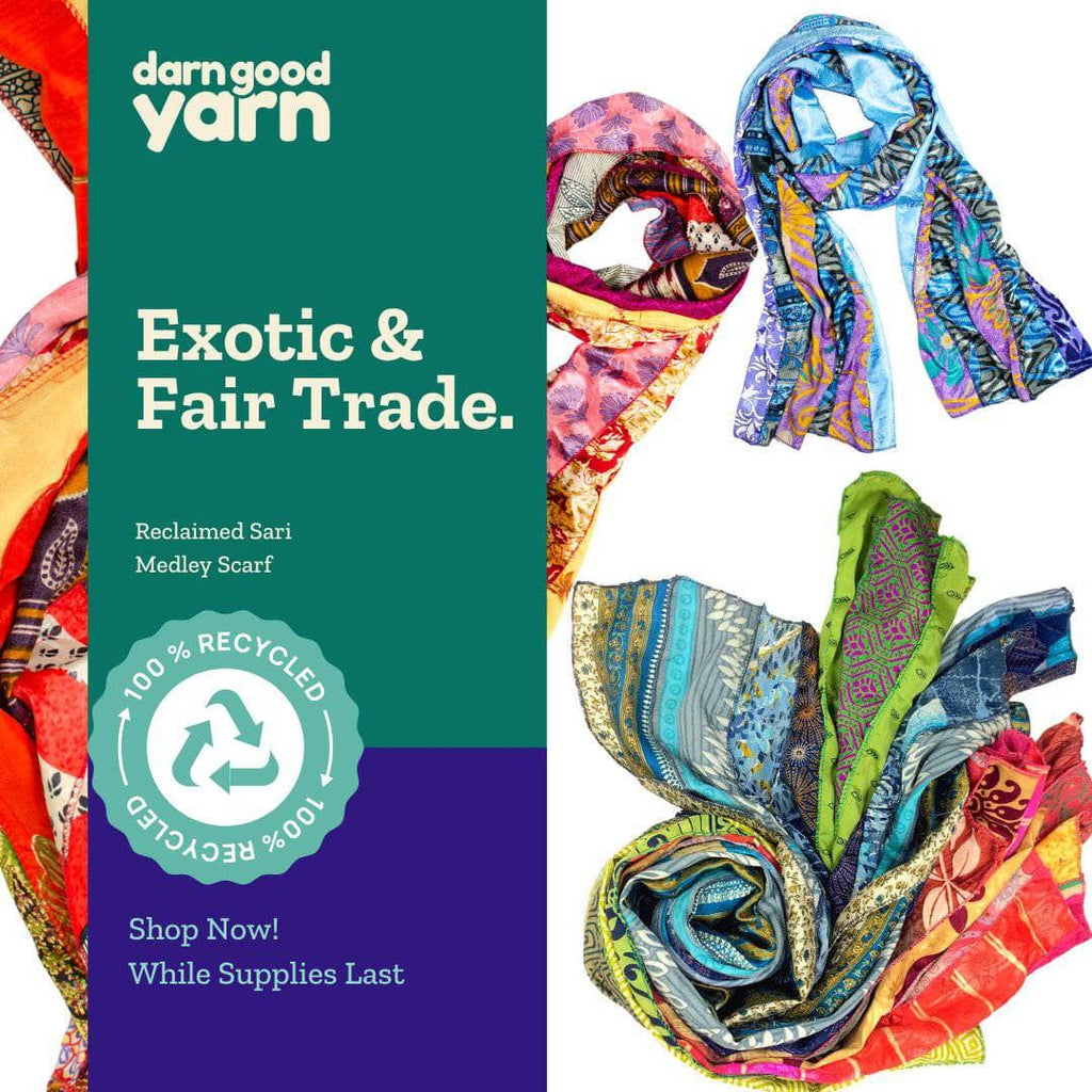 The Medley Reclaimed Sari Silk Scarf in Multi-Color