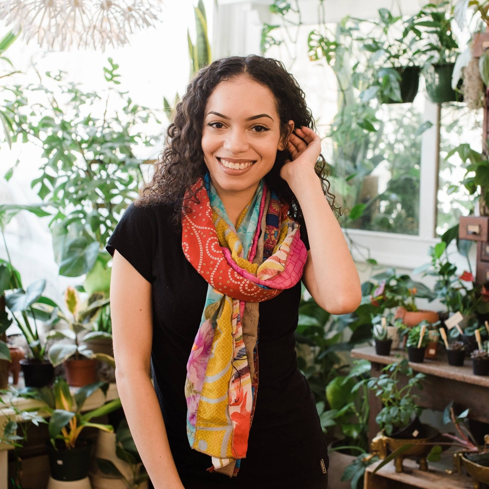The Medley Reclaimed Sari Silk Scarf in Multi-Color