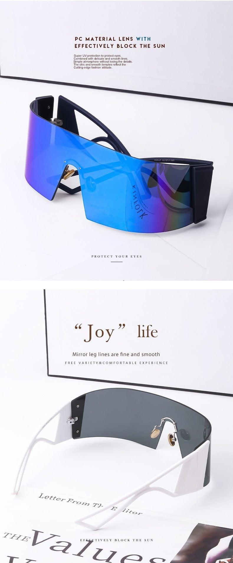 Polarized Rectangle Rimless Sports Cycling Sunglasses