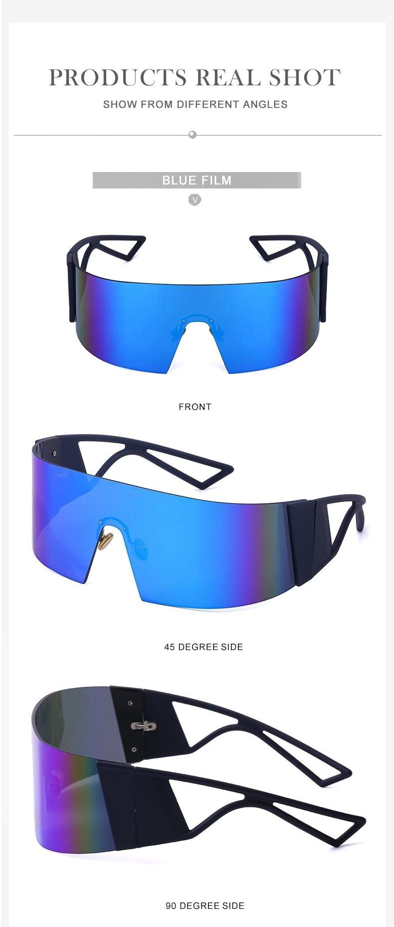 Polarized Rectangle Rimless Sports Cycling Sunglasses