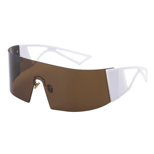 Polarized Rectangle Rimless Sports Cycling Sunglasses
