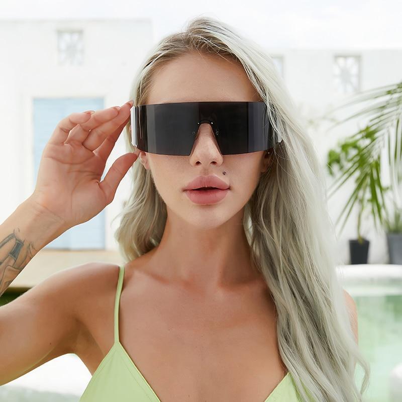 Polarized Rectangle Rimless Sports Cycling Sunglasses