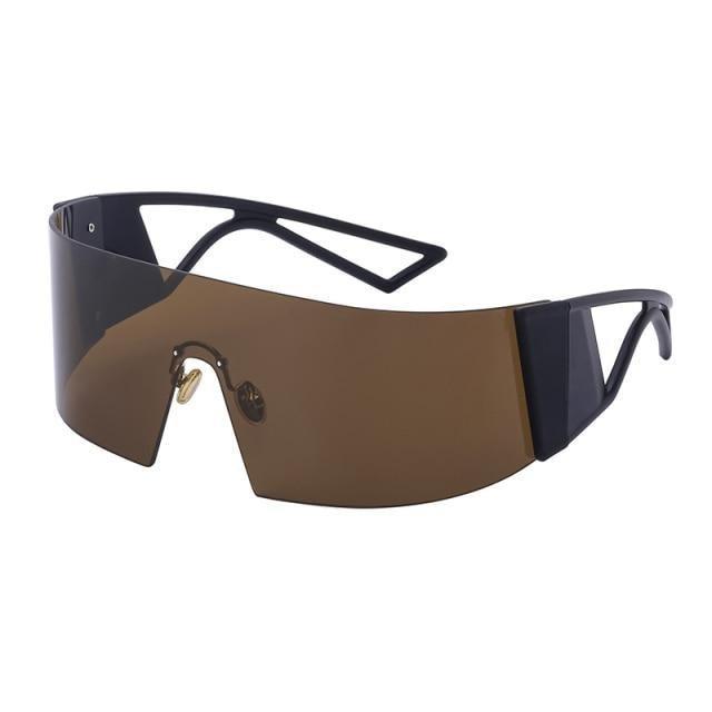 Polarized Rectangle Rimless Sports Cycling Sunglasses